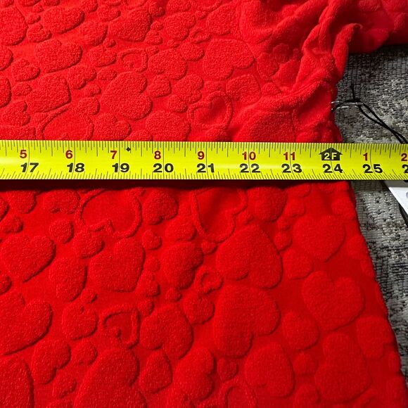 Forever 21 Women Swim Cover Up Dress L Red Heart Terrycloth Button Down NWT - Picture 3 of 7